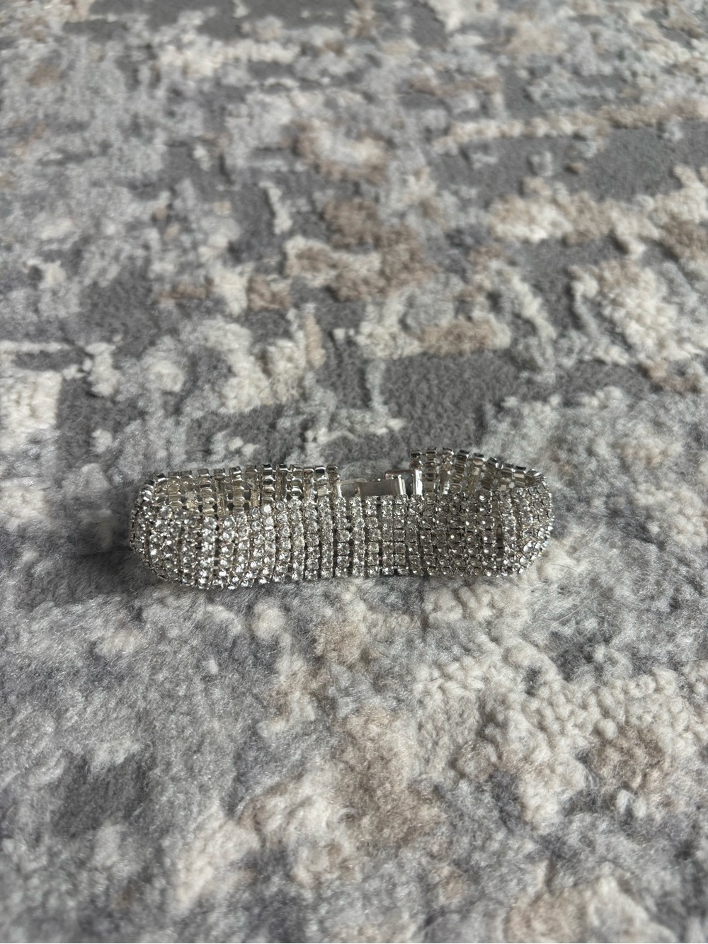 Vintage Silver Crystal Bracelet - Glittering Tennis Style - Picture 4 of 8